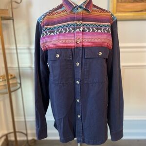 ASOS Western Aztec Button Down Shirt